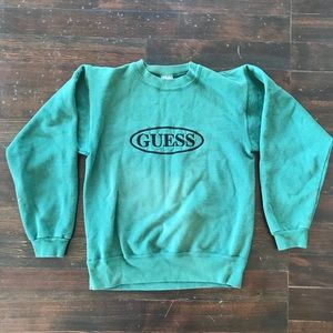 Vintage Green embroidered Guess Jeans Sweater.